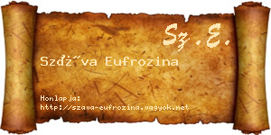 Száva Eufrozina névjegykártya